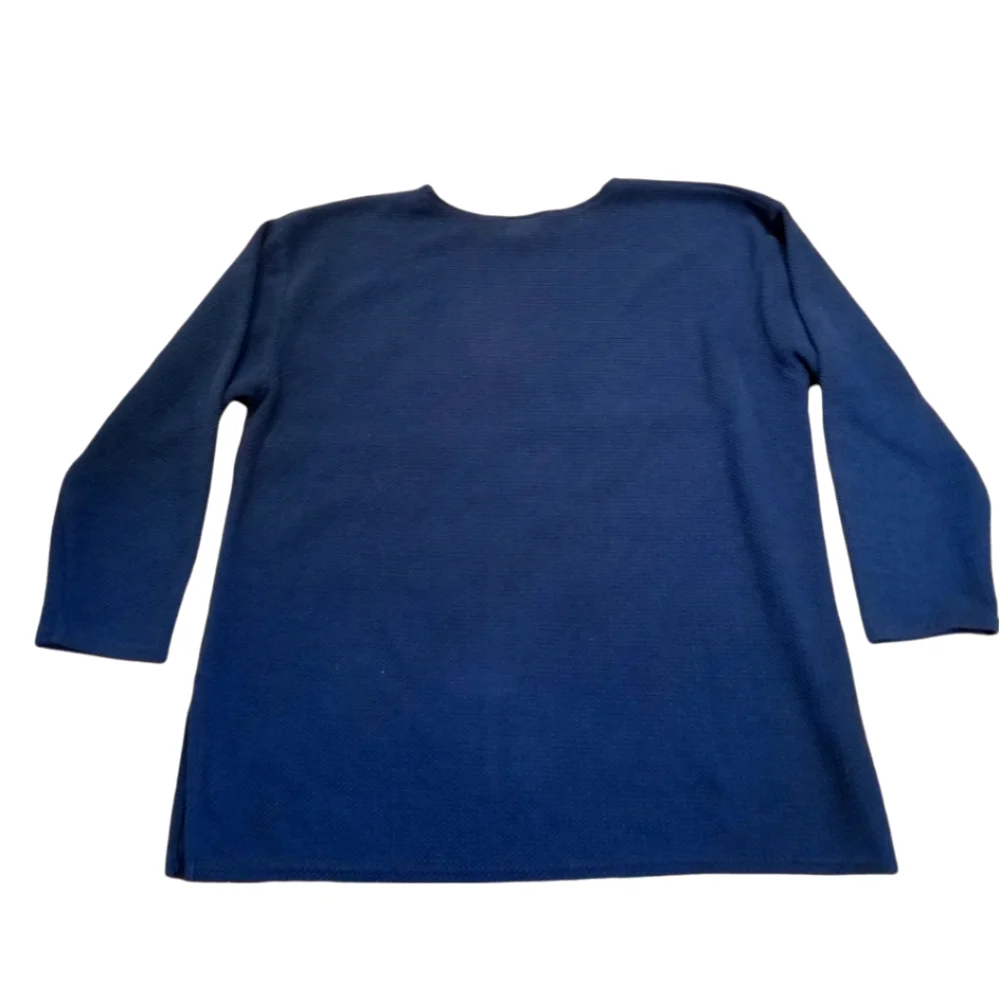 NY&CO Navy Blue teixtured sweater - Picture 2 of 5